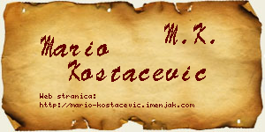Mario Kostačević vizit kartica